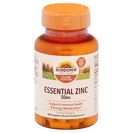Sundown Clean Nutrition 50 mg Caplets Essential Zinc 100 ea