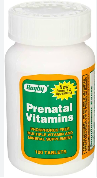 Rugby Prenatal Formula Vitamins Tablet 100 ct