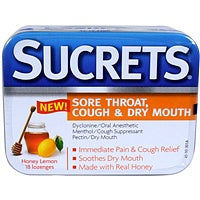 Sucrets Lozenges Medicated Honey Lemon 18 ct