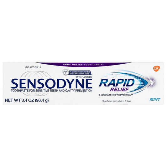 SENSODYNE MINT RAPID RELIEF TOOTHPASTE 3.4 OZ