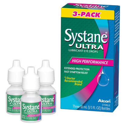 Systane Ultra Lubricant Eye Drops 3 Pack (10mL x 3)
