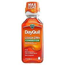 Vicks DayQuil Cough DM and Congestion Medicine, Tropical Citrus Flavor, 12 OZ