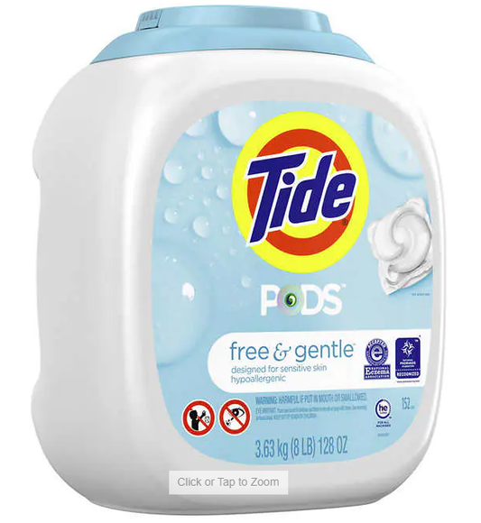 Tide Pods HE Laundry Detergent Pods, Free & Gentle, 152-count