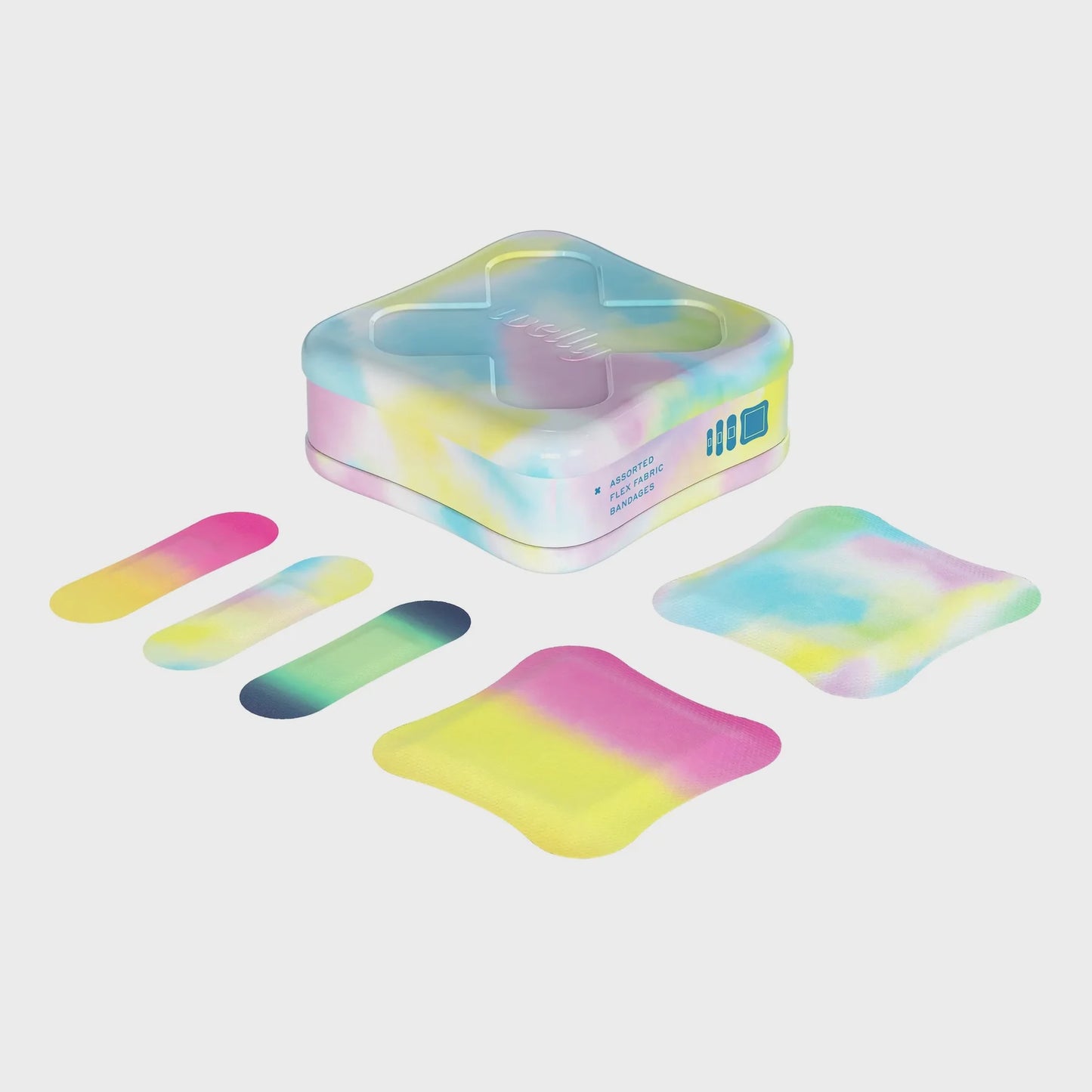 Welly Assorted Colorwash Tie Dye Pink And Blue Adhesive Bandages - 48ct