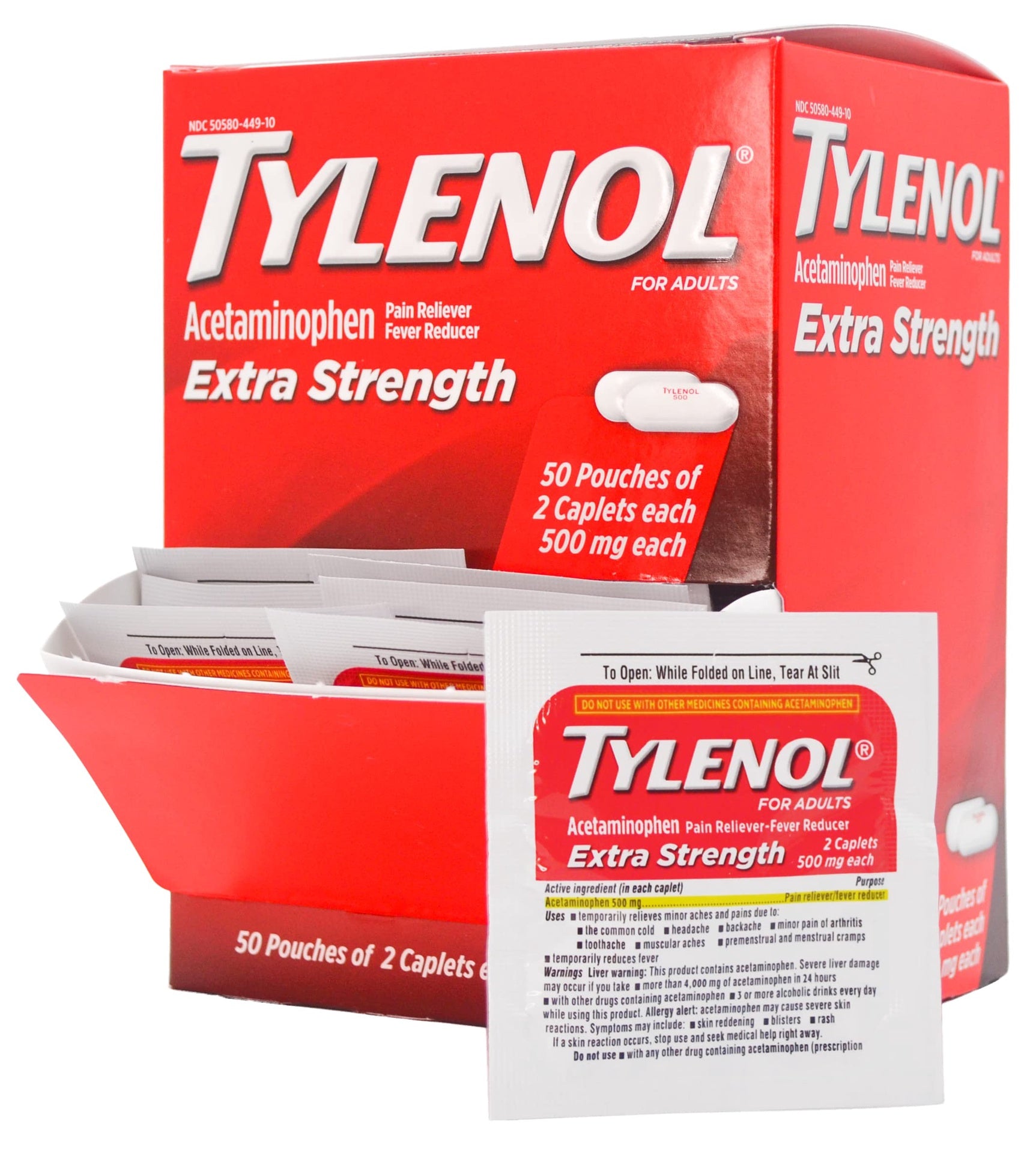Tylenol Extra Strength 500MG Caplets, 2 Caps in 1Pack