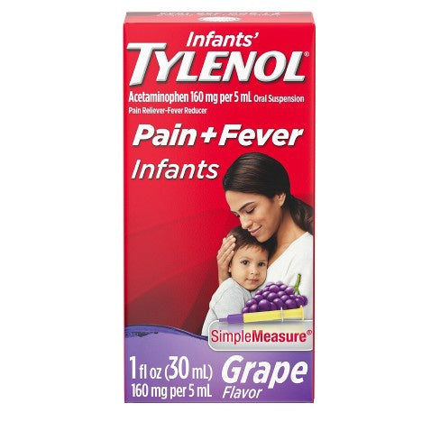 TYLENOL INFANT'S GRAPE FLAVOR PAIN + FEVER 1OZ