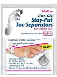 PEDIFIX VISCO-GEL STAY-PUT TOE SEPERATORS MEDIUM