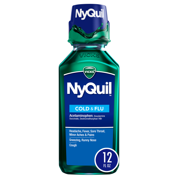 Vicks Nyquil Cold & Flu Medicine Liquid - 12 Fl Oz
