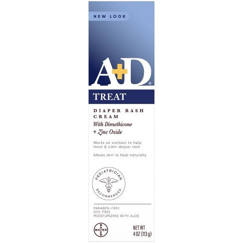 A+D DIAPER RASH CREAM W/ DIMETHICONE + ZINC OXIDE 4 OZ