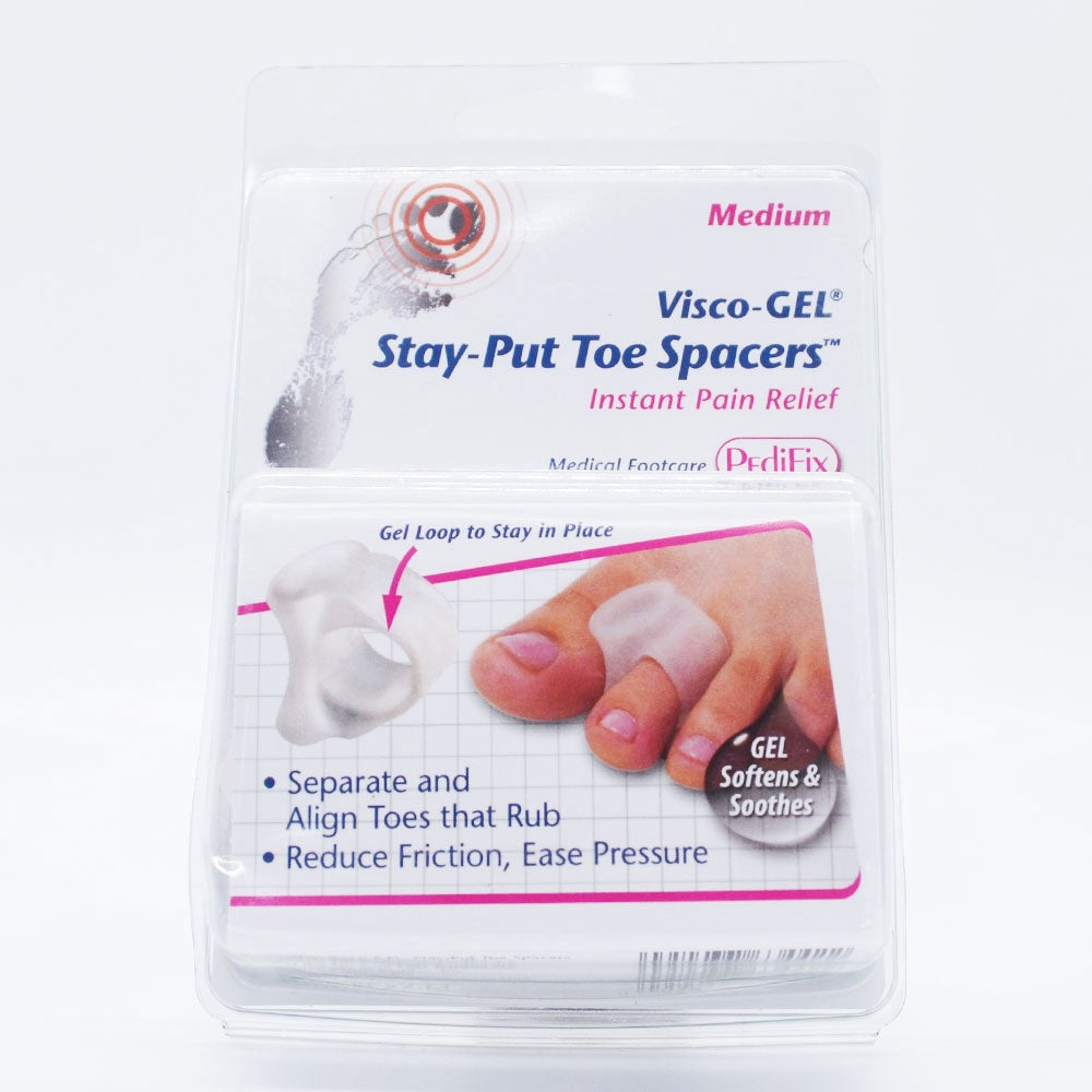 PEDIFIX VISCO-GEL 'STAY-PUT' TOE SPACERS MEDIUM