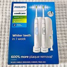 Philips Sonicare Optimal Clean Rechargeable Electric Toothbrush, 2-pack Model HX6829/30