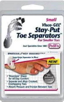 PEDIFIX VISCO-GEL STAY-PUT TOE SEPERATORS SMALL