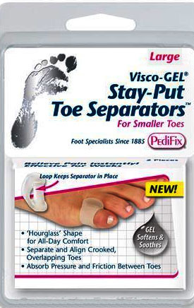 PEDIFIX VISCO-GEL STAY-PUT TOE SEPERATORS LARGE
