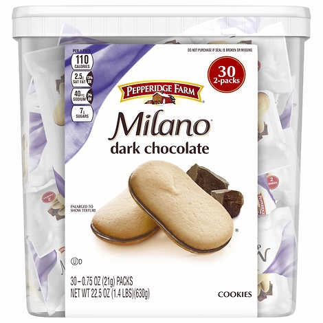 Pepperidge Farm Brand Milano Dark Chocolate Cookies (30-count x 0.75 oz)