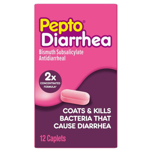 Pepto Bismol Diarrhea Relief, Caplets - 12 caplets