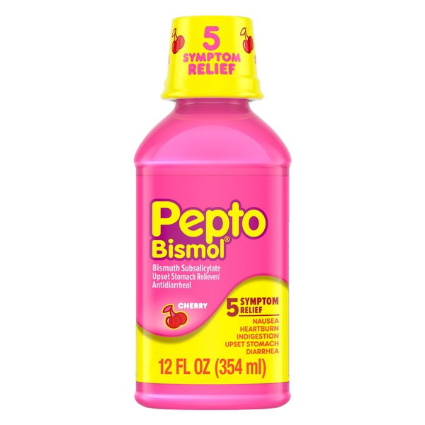 Pepto Bismol 5 Symptoms Digestive Relief Liquid, 12 Ounces