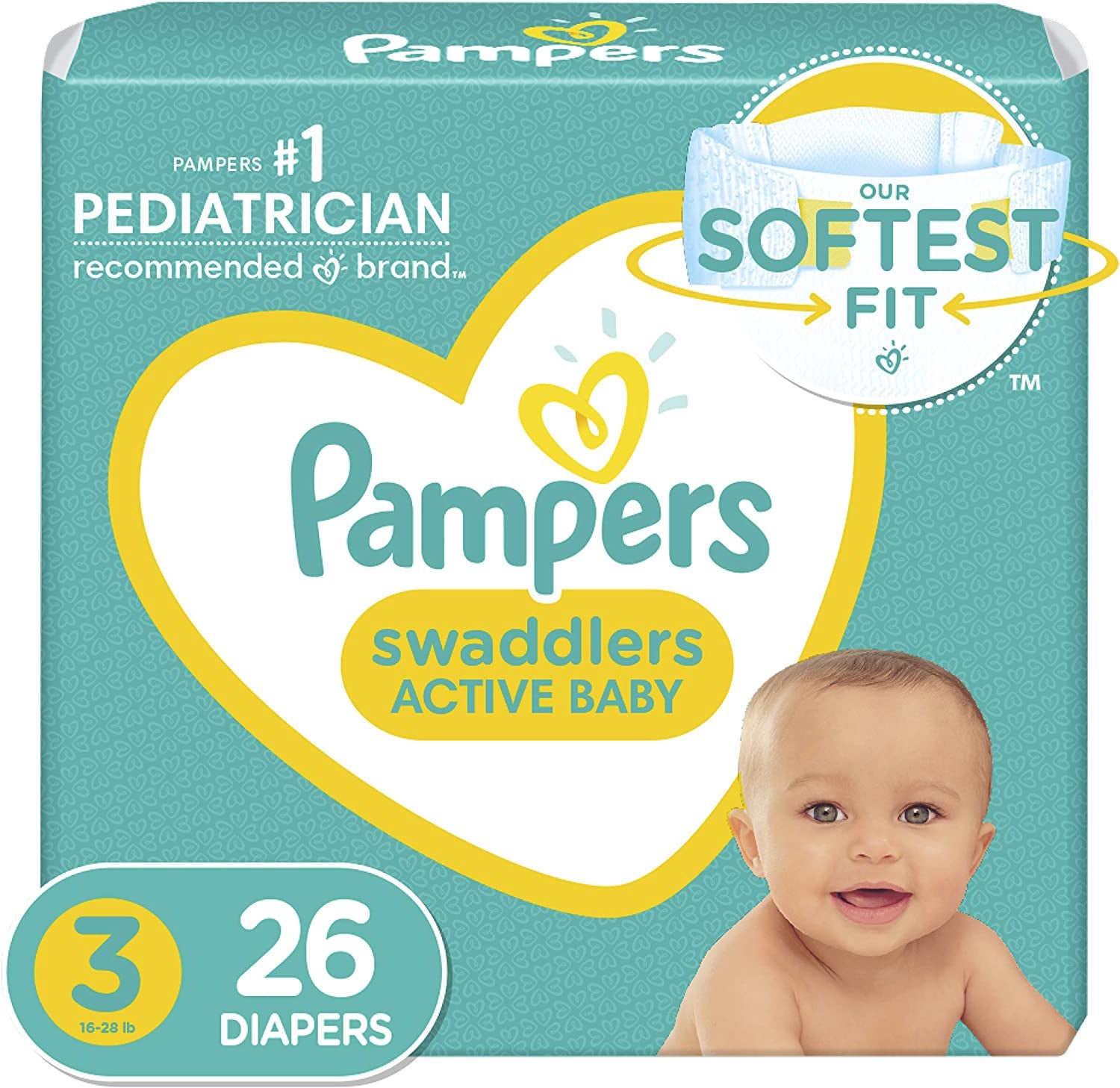 PAMPERS SWADDLERS DIAPERS JUMBO PACK SIZE 3 26 CT