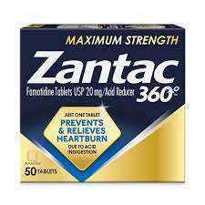Zantac 360 Maximum Strength Heartburn Prevention And Relief Tablets - 50ct