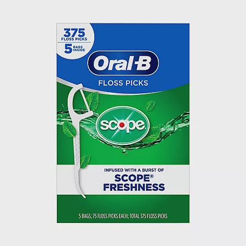 Oral-B Burst of Scope Floss Picks, Fresh Mint, 75 ct.