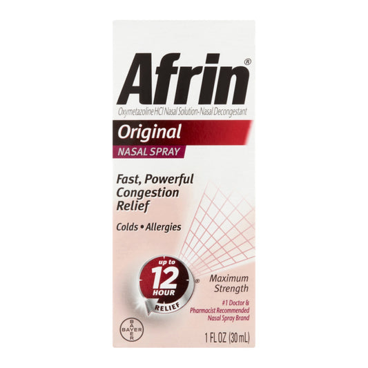 Afrin Original Maximum Strength 12 Hour Nasal Congestion Relief Spray - 30 mL