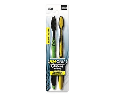 RM Charcoal 360° Whitening Toothbrush, Medium 2-Pack