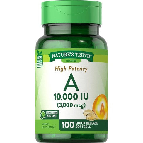 NATURE'S TRUTH VITAMIN A 3000 mcg (10000 IU) 100 SOFTGELS