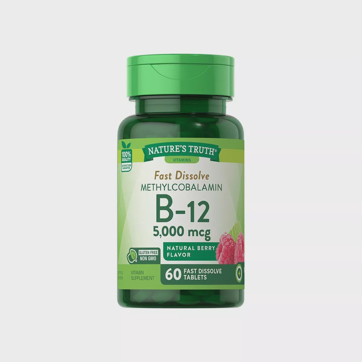 Natures Truth Methylcobalamin, B-12, 5000 mcg, Quick Dissolve Tabs, Natural Berry Flavor - 60 tabs