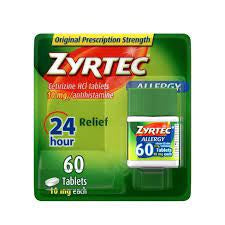 Zyrtec 24 Hour Allergy Relief Tablets - Cetirizine Hcl - 60ct