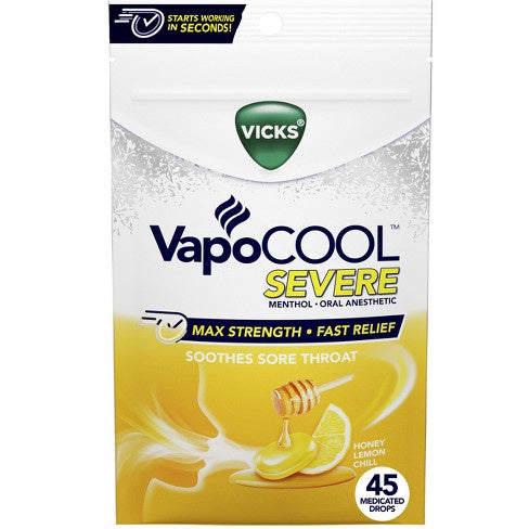 Vicks VapoCOOL SEVERE HONREY LEMON CHILL 45