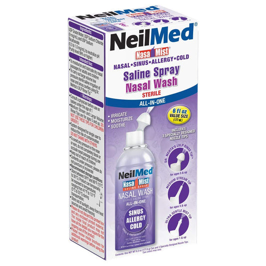 NeilMed NasaMist All in One Multi Purpose Saline Spray, 6.3 Fl Oz
