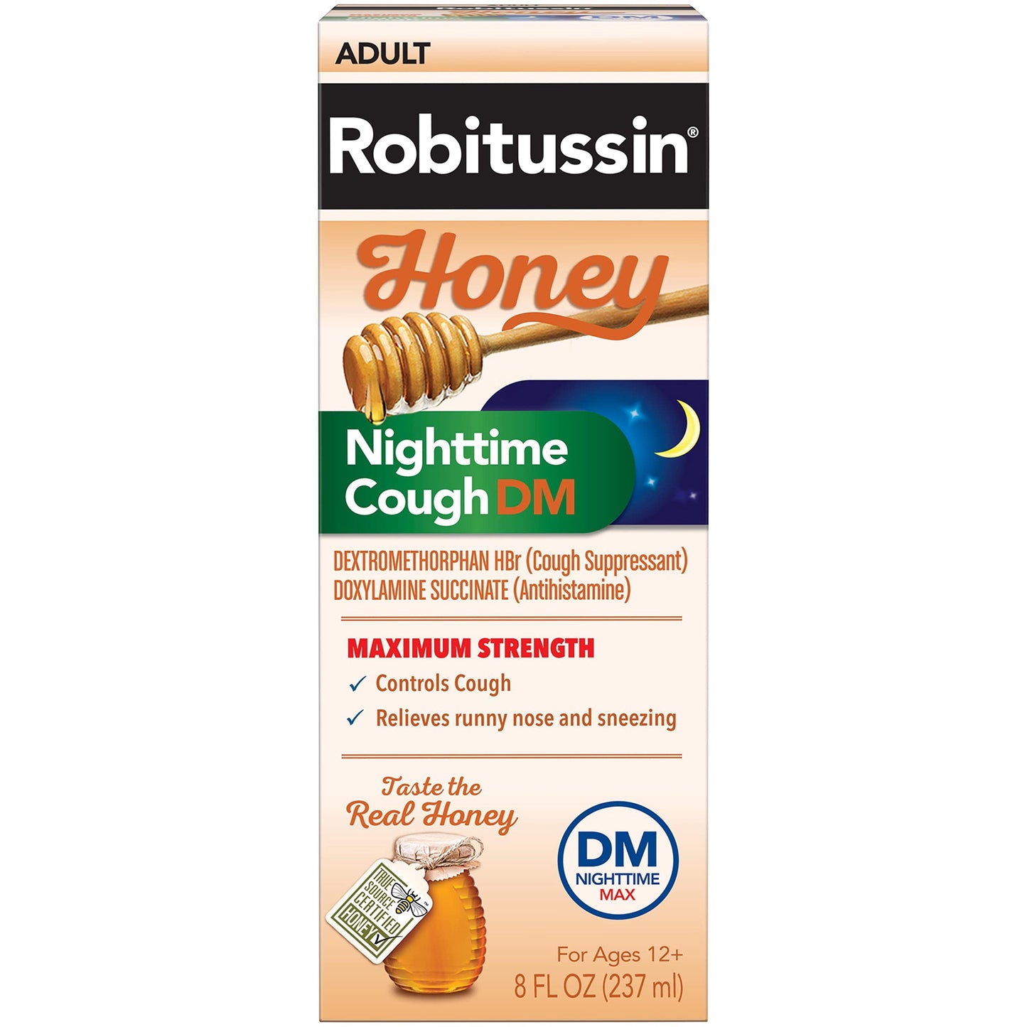 Robitussin Honey Nighttime Cough DM Maximum Strength, 8 fl oz