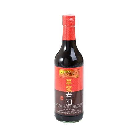 李锦记 草菇老抽 LEE KUM KEE Brand MUSHROOM FLAVORED DARK SOY SAUCE 16.9 Fl oz (500 mL)