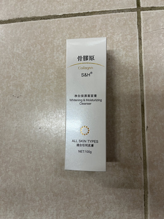 骨胶原 百分净白保湿洁面膏 S&H 100g COLLAGEN S&H WH&MOIST CLEANSER