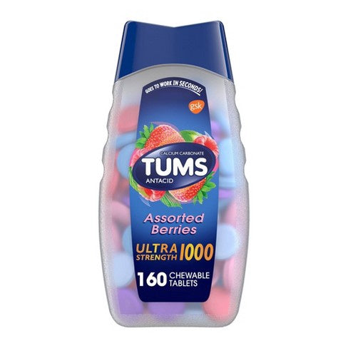 Tums Ultra Strength Antacid Assorted Berries Chewable - 160ct