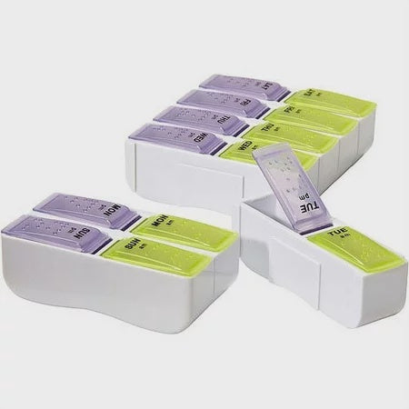 Apex 7 Day AM/PM Detach N Go Pill Organizer, 1 Ea, 2 Pack