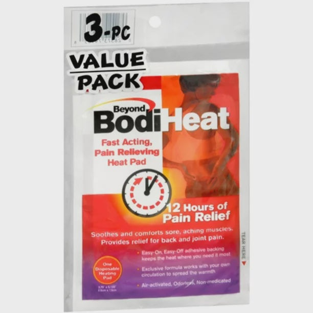 Beyond Bodi Heat Fast Acting Pain Reliever Heat Pads Odorless- 3 Each