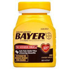 Bayer Genuine Pain Reliever 325mg & Fever Reducer Tablets - Aspirin (nsaid) - 200ct