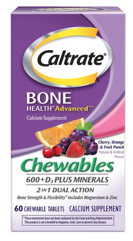 Caltrate 600+D3+Min Chew 60 ct