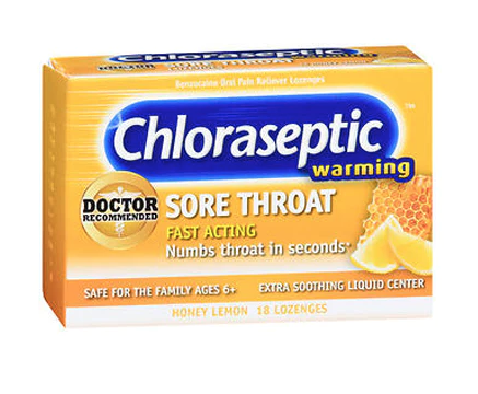 Chloraseptic Warming Sore Throat Lozenges Honey Lemon 18