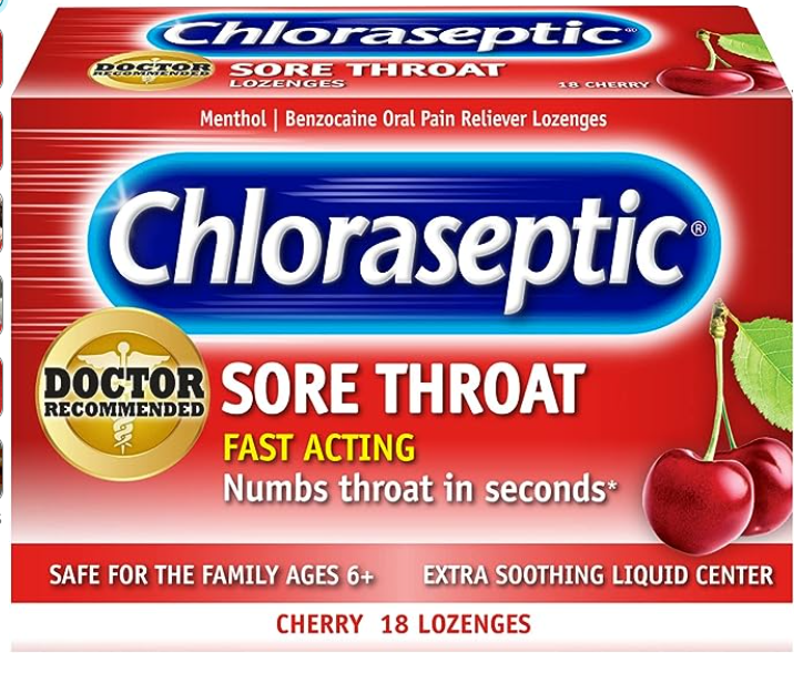 CHLORASEPTIC SORE THROAT LOZENGES CHERRY 18 CT