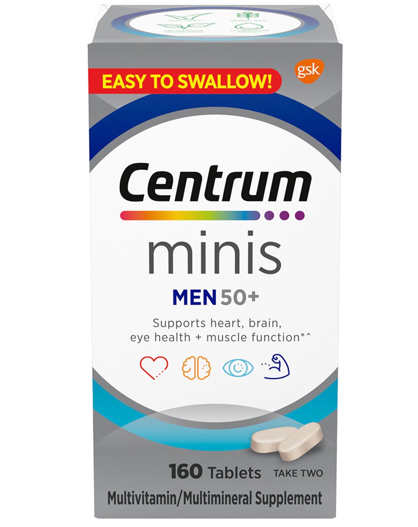 Centrum Men 50+, Mini Multivitamin & Multimineral Supplements Tablets160.0ea