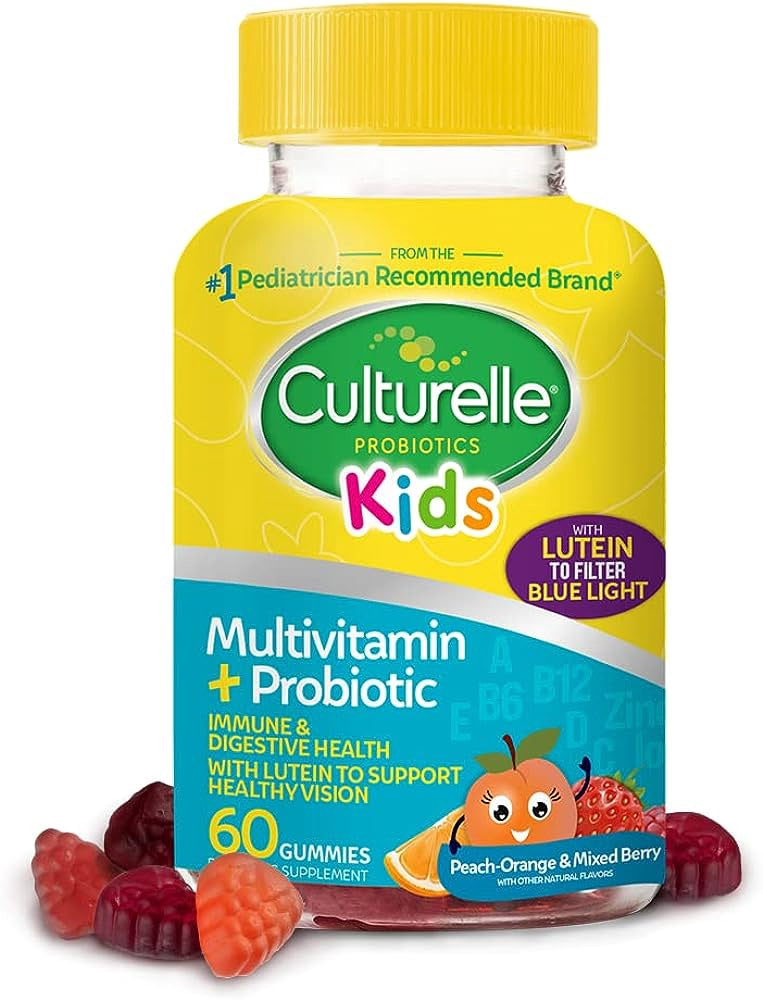 CULTURELLE PROBIOTICS KIDS MULTIVITAMIN GUMMIES PEACH-ORANGE & MIXED BERRY 60 CT