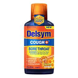 DELSYM COUGH+ SORE THROAT LIQUID HONEY 6 OZ