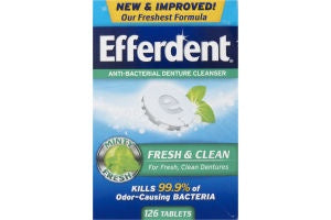 Efferdent Anti-Bacterial Denture Cleanser Fresh & Clean - 126 ct