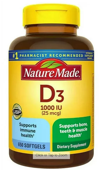 NATURE MADE VITAMIN D3 25MCG 650S