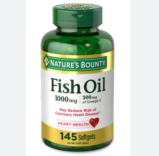 Nature's Bounty Omega 3 Fish Oil Odorless 1000Mg Softgels Bonus 145 ct