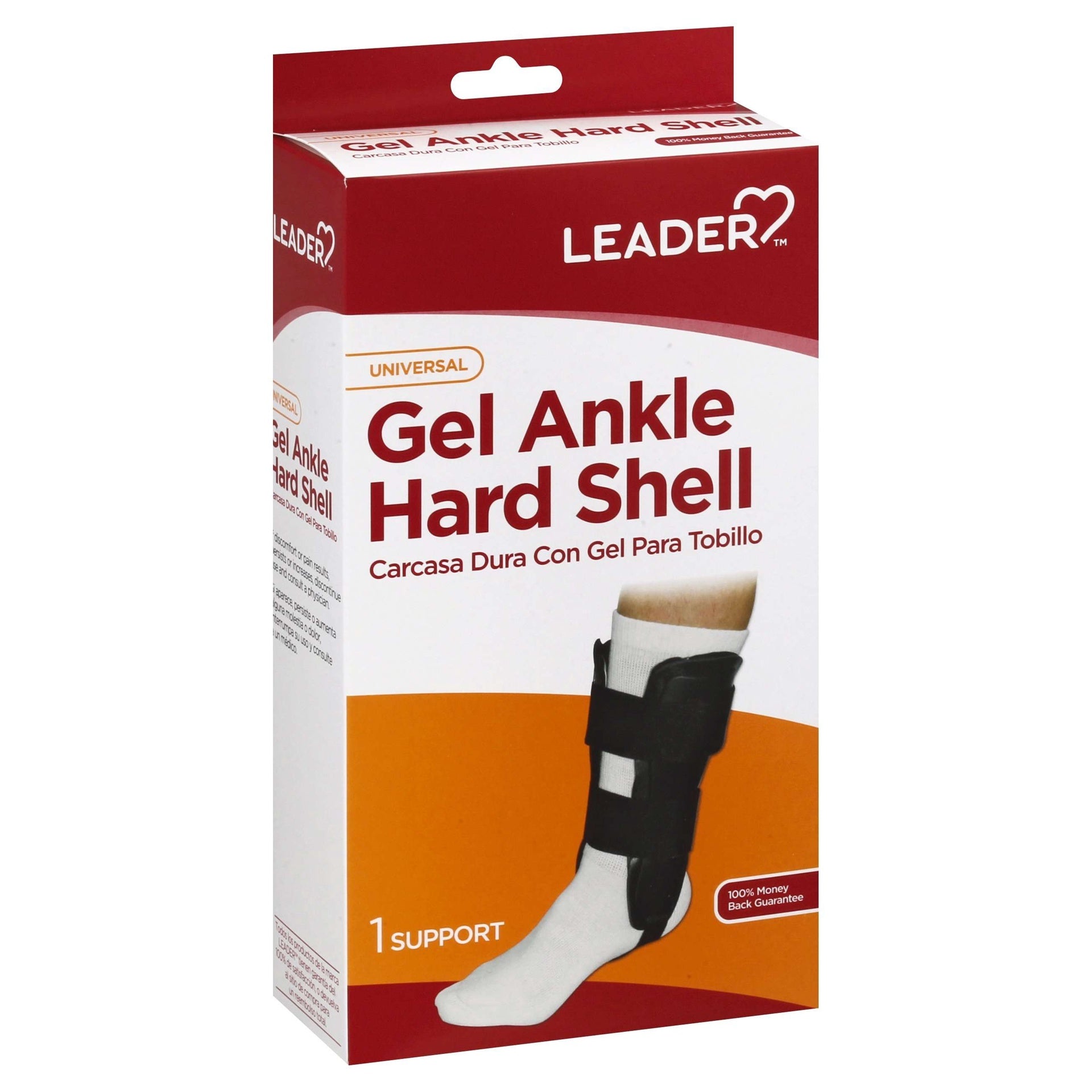 LEADER(TM) ANKLE BRACE HARD SHELL GEL UNIVERSAL