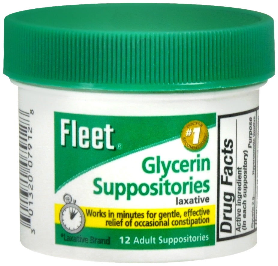 FLEET GLYCERIN SUPPOSITORIES ADULT 12PCS