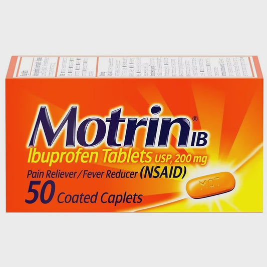 Motrin IB Ibuprofen Coated Caplets, 200 mg - 50 ct