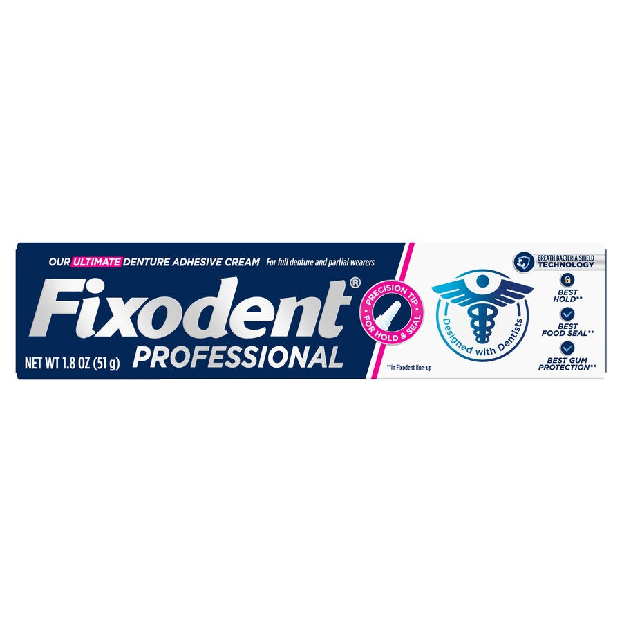 FIXODENT PROFESSIONAL DENTURE ADHESIVE CREAM 1.8 OZ